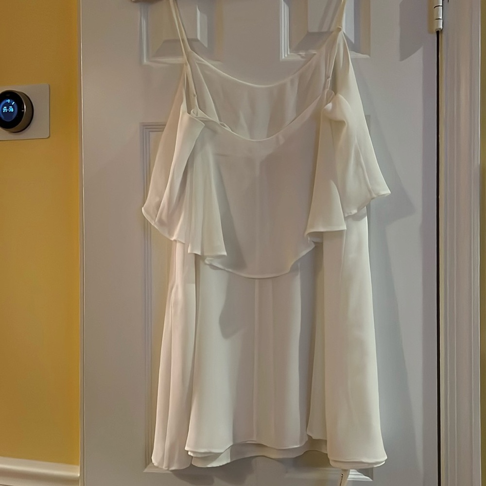 White flowy BCBG mini dress